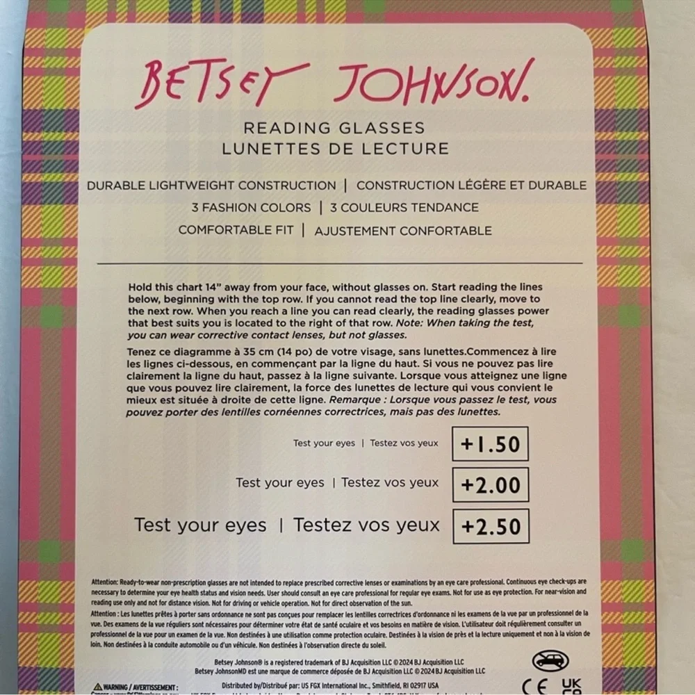 Betsey Johnson Designer 3 Pairs Of Fashion Reading Glasses +2.00 New